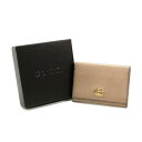 グッチ GUCCI カードケース レザー GGマーモント 474748 名刺入れ パスケース ビジネス レディース ピンクベージュ 中古 mal10027