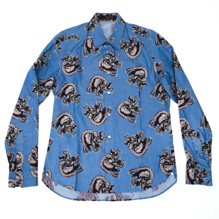 ルイヴィトン LOUIS VUITTON チャップマンブラザーズ シャツ Mサイズ 1A2HMJ コットン トップス 長袖 襟シャツ メンズ ブルー 美品 中古 mam26010
