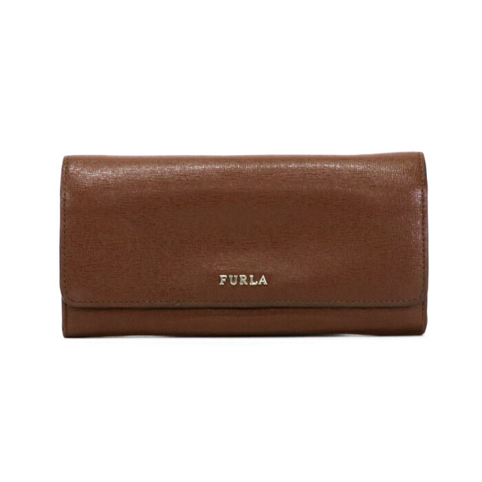 フルラ FURLA バビロン 長財布 レザー PVC かぶせ蓋 PS12 ロングウォレット レディース メンズ ブラウン 中古 man01019