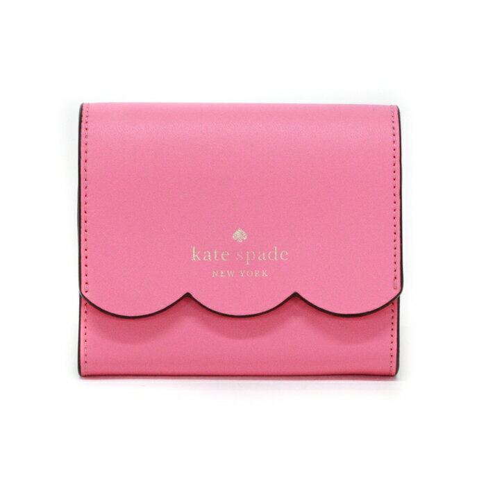 ケイトスペード Kate Spade ジェマ スモール フラップ ウォレット レザー WLR00553 二つ折り財布 ミディアムウォレット レディース ピンク 美品 中古 mao24021