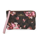 コーチ COACH リストレット レザー PVC フラワープリント 花柄 F31914 ポーチ マルチポーチ 小物入れ レディース ダークブラウン / ピンク ...
