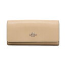 【Bランク】 コーチ COACH フラップ ウォレット クロスグレイン (レザー) 58307 長財布 ロングウォレット レディース メンズ トープ (ベージュ) 中古 map10009