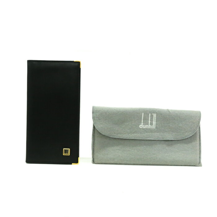 ダンヒル dunhill オックスフォード 長財布 カーフレザー コンチネンタルウオレット 二つ折り財布 ロングウォレット 札入れ メンズ ブラック 中古 map28009