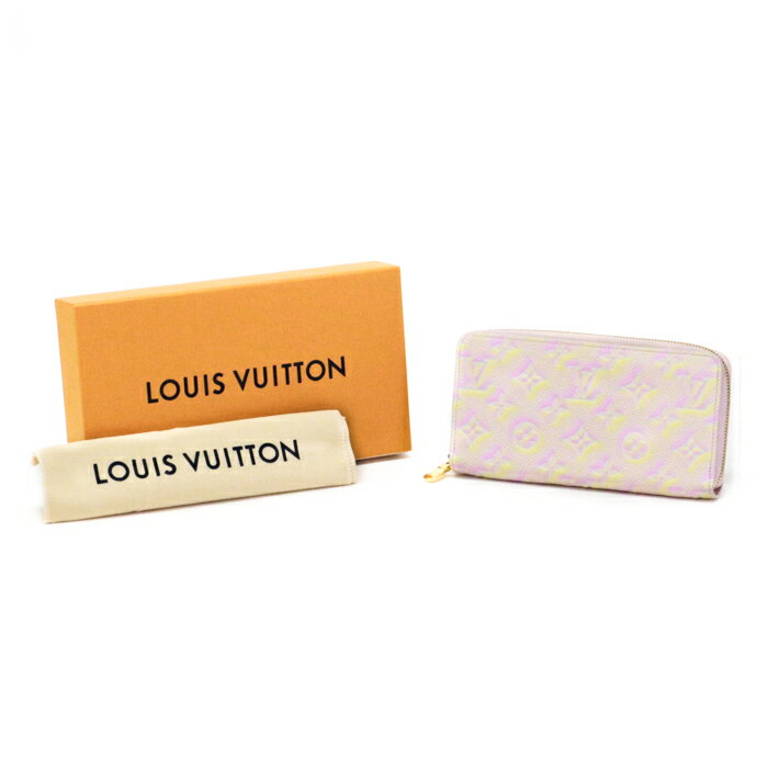 ルイヴィトン LOUIS VUITTON ジッピーウォレット モノグラム アンプラント (レザー) サマースターダスト グラデーション M81299 長財布 ラウンドファスナー ロングウォレット レディース ライトピンク 美品 中古 mar07011