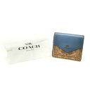 コーチ COACH スモール ウォレット カラーブロック PVC レザー 31548 三つ折り財布 シグネチャー かぶせ蓋 コンパクトウォレット レディース ベ...
