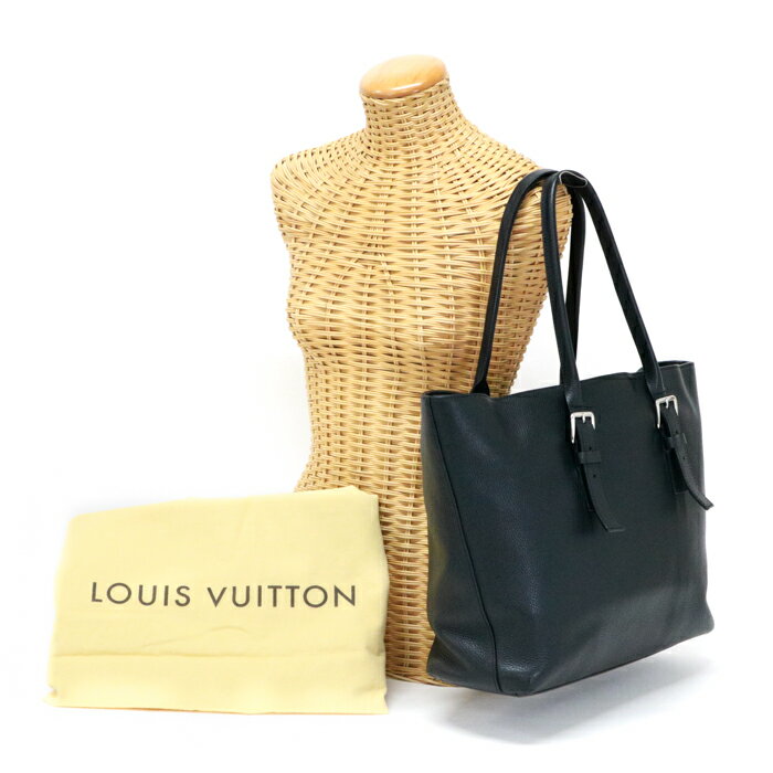 ルイヴィトン LOUIS VUITTON カバ ヴォワヤージュ トリヨンレザー M50086 トートバッグ 肩掛け ビジネスバッグ 書類かばん メンズ ブラック 中古 may10001