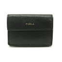 フルラ FURLA バビロン (BABYLON) S ミニ サフィアーノ (レザー) PCY9UNO 三つ折り財布 スモールウォレット コンパクトウォレット ミニ財布 コインケース レディース メンズ ライト ブラック 中古 may13004