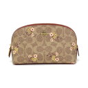 コーチ COACH コスメティック ポーチ PVC / レザー シグネチャー フラワープリント 67071 コスメポーチ 化粧ポーチ マルチケース 小物入れ 花...