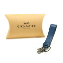 コーチ COACH ラージ ループ キー フォブ リファインド カーフ レザー 79798 キー リング ドッグリーシュ クリップ キーホルダー バッグチャーム ストラップ アクセサリー メンズ レディース トゥルーブルー (ブルー) 美品 中古 may13014