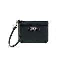 コーチ COACH ミニスキニー パスケース PVC / レザー F50735 カードケース 定期入れ ポーチ リストレット メンズ レディース ブラック 中古 mbc03015