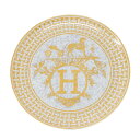 【Aランク】 エルメス HERMES モザイク ヴァンキャトル デザートプレート タルトプラッター 32cm 陶磁器 大皿 洋食器 皿 馬車柄 H柄 レディース...