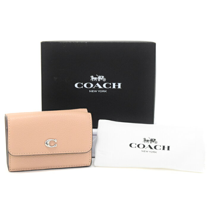 COACH コーチ 三つ折り財布 ラグジュアリー クロスグレーン