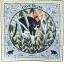 【Sランク】 エルメス HERMES スカーフ カレ 90 シルク100% CAVE FELEM / 猫に注意 バンダナ 大判 ショール ネコ ネズミ レディー...