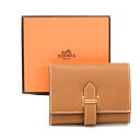 【Sランク】 エルメス HERMES ベアン コンビネ エプソン (レザー) GD金具 W刻印 2024年 三つ折り財布 かぶせ蓋 コンパクトウォレット H金具...
