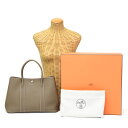 【ABランク】 エルメス HERMES ガーデンパーティ PM 36 ネゴンダ (レザー) SV金具 A刻印 2017年 ハンドバッグ 手提げかばん トート バッグ レディース エトゥープ (グレージュ) 正規品 中古 mbl30011(4)