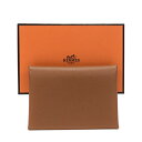 【SAランク】 エルメス HERMES カルヴィ デュオ エプソン (レザー) W刻印 (2024年) カードケース コインケース コンパクトウォレット 二つ折...