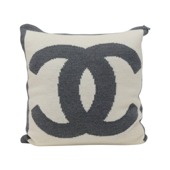 【ABランク】 シャネル CHANEL ダブル フェイス CC ココマーク クッション ウール70% / シルク20% / カシミヤ10% ココマーク 15O2...