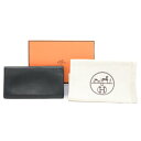 【Bランク】 エルメス HERMES シチズン ツイル ロング シルクイン SV金具 U刻印 (2022年) 長財布 二つ折り財布 ロングウォレット カードケース メンズ レディース ヴェール (ダークグリーン) 正規品 中古 mbn29005(4)