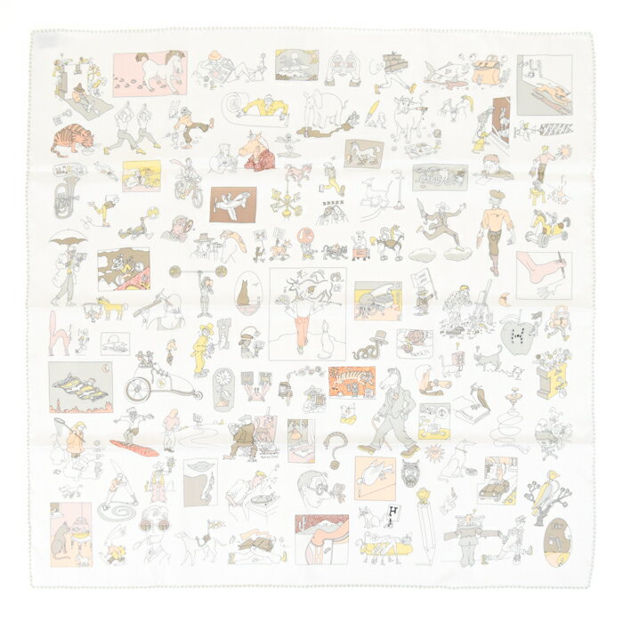 【Sランク】 エルメス HERMES スカーフ カレ 70 シルク 100% Carre Libre / カレ・リブレ ショール バンダナ シュノーケル 牛 馬 レディース メンズ ブラン (ホワイト) / グリス (グレー) / ローズ (ピンク) 正規品 新品同様 中古 mbq15009のサムネイル