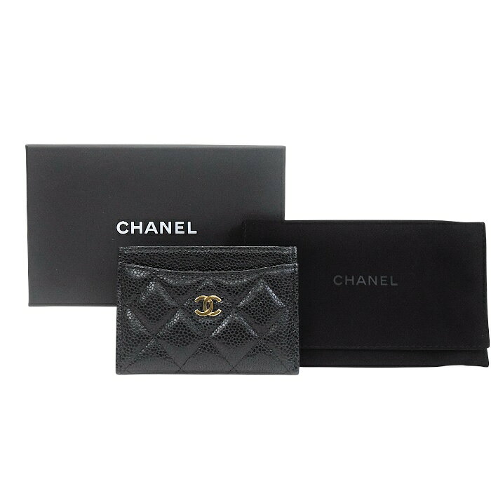 Rakuten - 【ABランク】 シャネル CHANEL クラシック カードケース キャビアスキン (レザー) GD金具 AP0213 カードホルダー パスケース レディース メンズ ブラック 正規品 中古 mbl26004