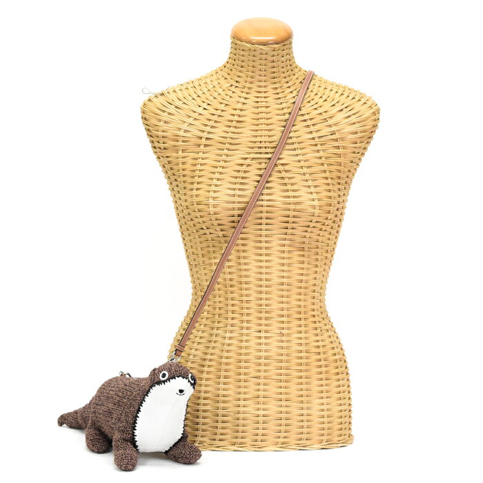 【Aランク】 ロエベ LOEWE カワウソ オッター バッグ キャンバス / レザー ショルダーバッグ ウィリアム・ド・モーガン(William De Morgan) コレクション レディース メンズ ブラウン / ホワイト / ブラック 正規品 美品 中古 mbv06002
