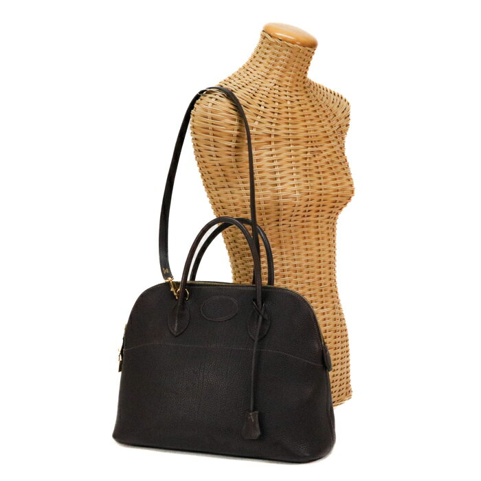 【美品】エルメス　ハンドバッグ　ショルダーバッグレザー ビジネス　黒　トート HERMES（エルメス） 極 美品 □A 刻印 ルーシー MM トリヨンクレマンス