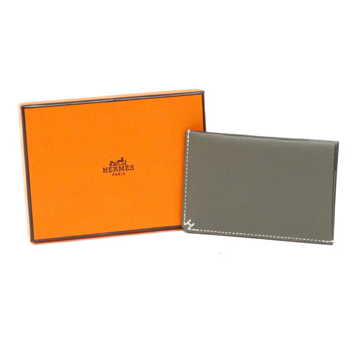 Rakuten - 【Sランク】 エルメス HERMES Hセリエ カードホルダー エバーカラー (レザー) W刻印 (2024年) カードケース パスケース カード入れ ビジネス レディース メンズ グリメイヤー (グレー) 正規品 新品同様 中古 mbv26005