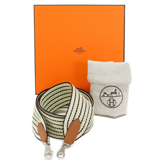Rakuten - 【SAランク】 エルメス HERMES バンドリエール サングル コルタージュ 50mm トワル / スイフト (レザー) SV金具 K刻印 (2025年) ショルダーストラップ 交換用 プルノワール / ジョーヌミルトン / ゴールド 正規品 極美品 中古 mbz29005