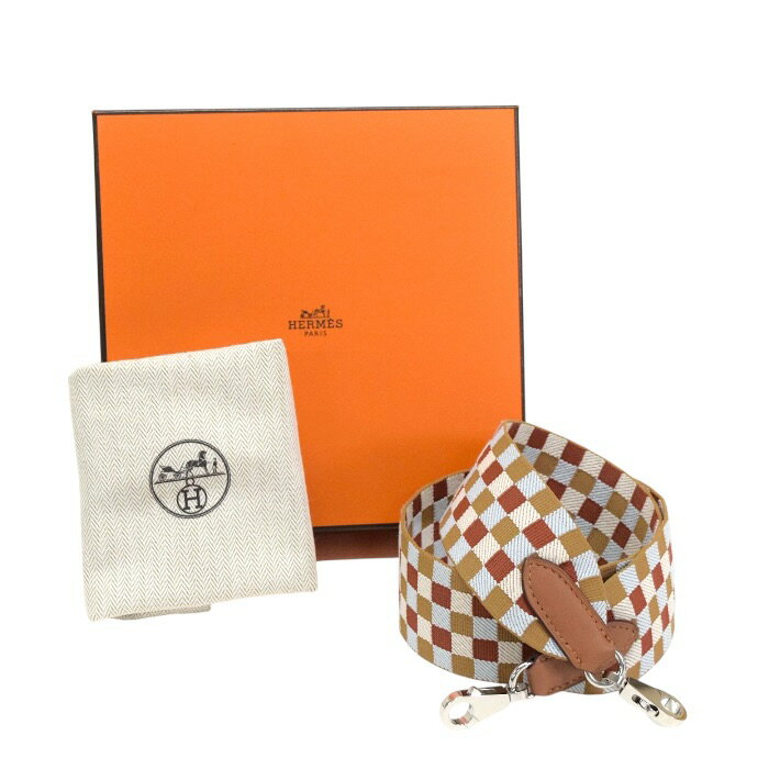  エルメス HERMES バンドリエール サングル マキシカドリーユ 70cm 50mm トワル (キャンバス) / スイフト (レザー) SV金具 U刻印 (2022年) バッグ 交換用 レディース メンズ チャイ / ナタ / ブルーブリュム / ゴールド 正規品 極美品 中古 mca26007