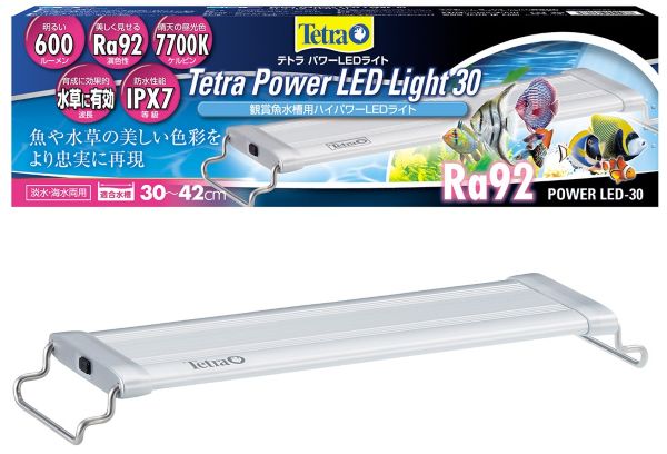【＠テトラ パワーLEDライト30】 Tetra 水槽 アクアリウム 植物育成ライト 防水性能(IPX7) Ra92 金魚 ..