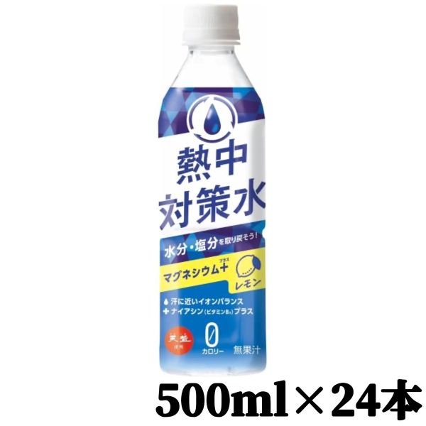 【熱中対策水レモン】500ml×24本 賞味期限2027年5月 飲料 ドリンク 熱中症 水分 補給 汗 運動 部活 イオンバランス ビタミン アミノ酸 クエン酸 送料無料 数量限定 食品ロス フードロス 削減 エコイート 日本もったいない食品センター