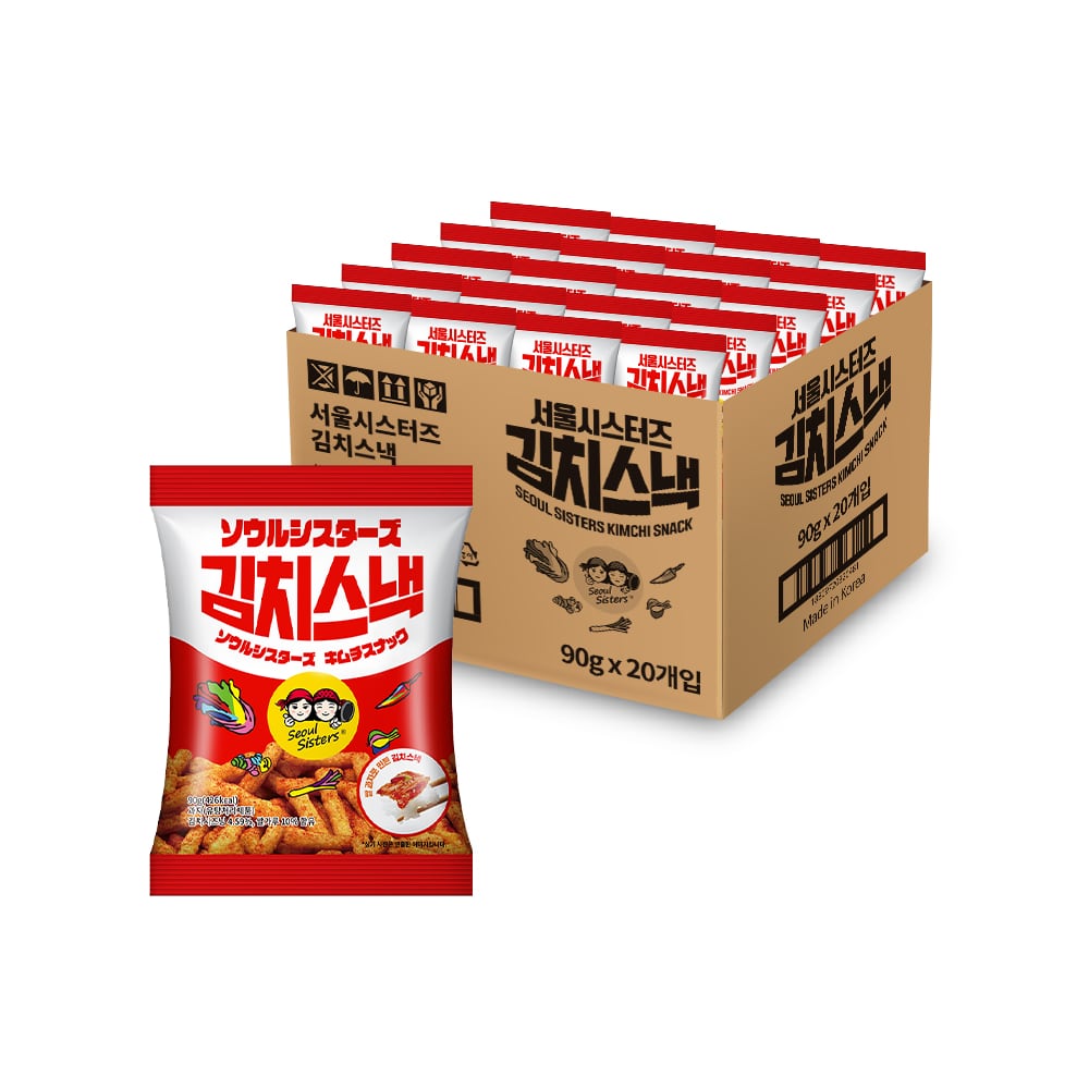 キムチスナック ソウルシスターズ 90g×20袋入り 賞味期限 2024年1月26日 スナック菓子 韓国 キムチ お菓子 韓国料理 甘辛い やみつき 激安 エコイート 通販 賞味期限間近 賞味期限切れ 社会貢献 食品ロス フードロス