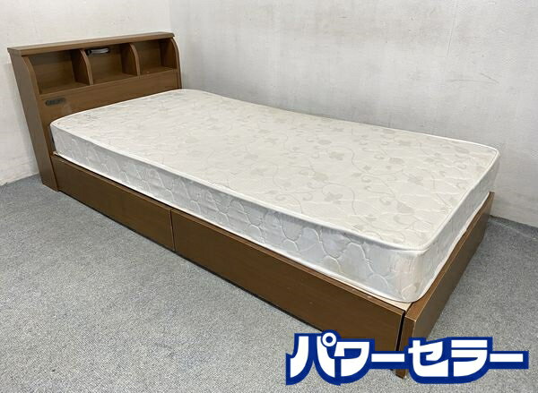 シングルベッドセット 木製フレーム ブラック 中古家具 店頭引取 シングルベッドセット 木製フレーム ブラック 中古家具 店頭引取