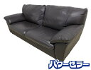 NICOLETTI ニコレッティ Eco(エコ3) 2.5人掛けソファ 総本革張り ダークブラウン イタリア製 中古家具 店頭引取歓迎 R9209