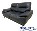 NITORI/ニトリ フリオ 二人掛けソファ レザー ブラック 幅180 中古家具 店頭引取歓迎 R9192