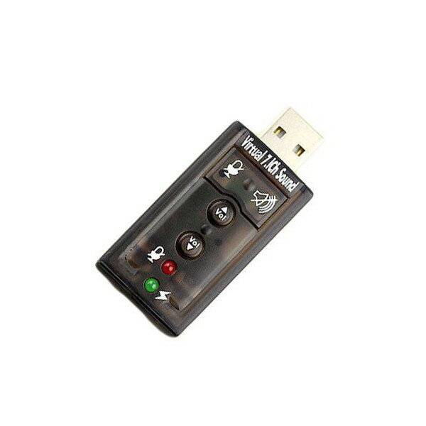 USBサウンドアダプター 7.1ch バーチャルサウンドアダプター マイク端子 イヤホン端子 USB接続 【ゆうメール便発送 送料無料】