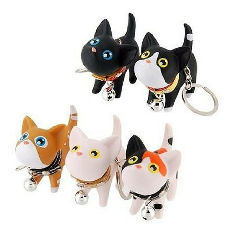 猫 キーホルダー キーリング ねこ キャット かわいい 鍵 かぎ プレゼント 5カラー ストラップ お祝い【メール便 送料無料】