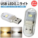 LEDライト USB給電式 両面発光 LED 2灯 ミニライト 小型 軽量 携帯 簡単点灯 キャップ付き コンパクト PR-UML001【メール便 送料無料】