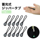 ジッパータブ ジッパープル 蓄光 10個セット ファスナー 引き手 持ち手 アウトドア リュック カバン バッグ ポーチ PR-CHUCKHOOK10【メール便 送料無料】