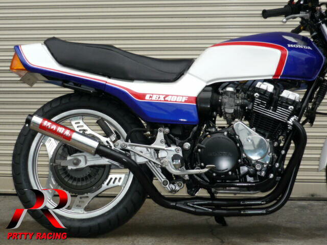 HONDA CBX400F 紀の国屋 45π レースタイプ (サイレンサー着脱式) 4-2-1管 エンブレム付き 黒