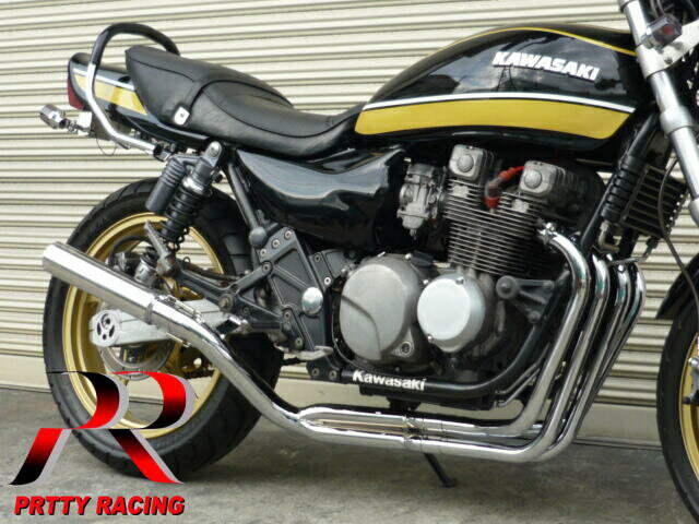 KAWASAKI ゼファー400/Χ 分割式 50.8π PRETTY ガニマタエンデュランス管 メッキ マフラー (イノガニ)