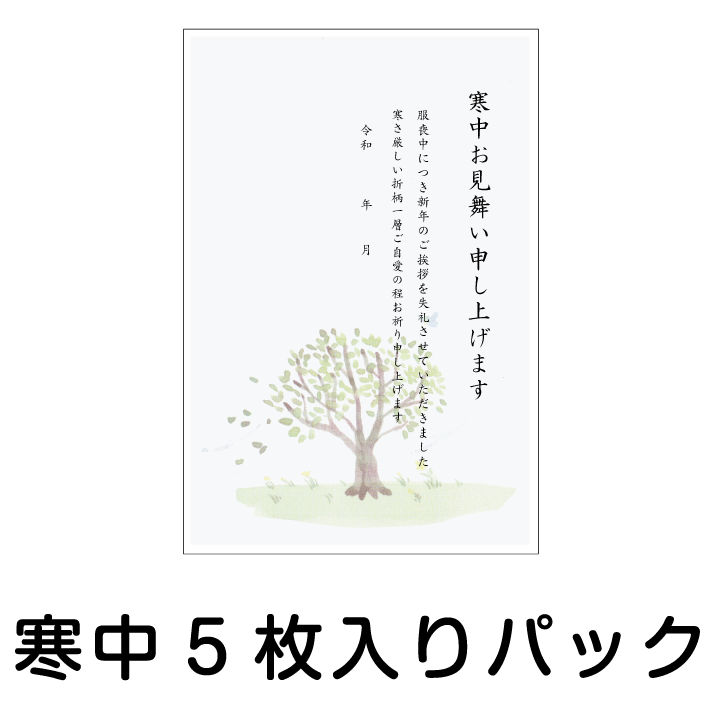 寒中見舞い 寒中はがき 5枚入りパック KP-3風 寒中 寒中ハガキ 寒中葉書【切手はお客様でご用意のうえ貼って投函して下さい】