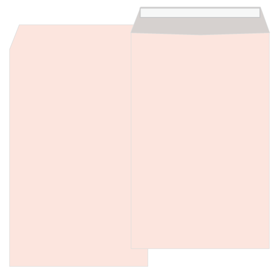 角2封筒 テープ付 100枚 ミエナイカラー ピンク【名入れ印刷なしの無地封筒です】
