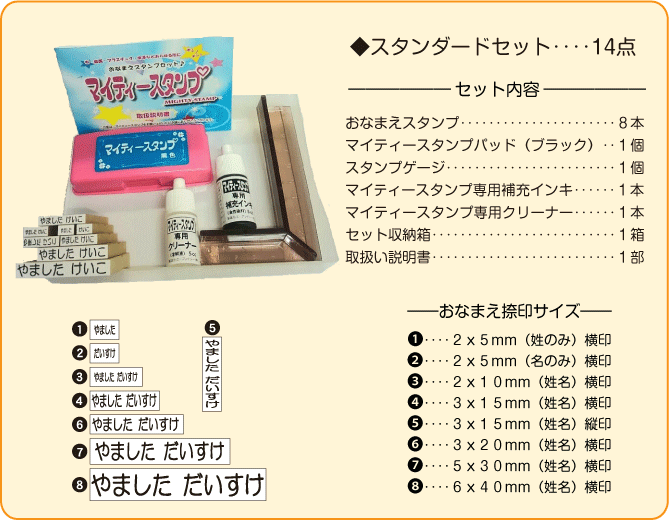 お名前スタンプ スタンダードセット スタンプセット