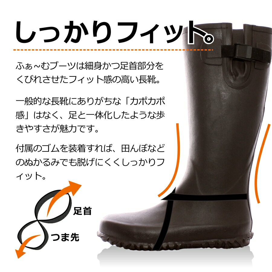 「Sun3San」ふぁ〜むブーツ（田植長靴・パッカブルレインブーツ）/S3S-1702/【2021 WEX　新作　年間　長靴】* メンズ おしゃれ ガーデニング 長靴 農作業 レインブーツ 夏フェス パッカブルブーツ