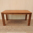 オールドチーク無垢材 ダイニングテーブル 長方形 150cm×80cm ナチュラルブラウン リビングテーブル テーブル 4人掛け 食卓 バリ家具 アジアン家具 ...