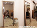 オールドチーク無垢材 姿見鏡 170cm×80cm 5cm幅 ホワイトウォッシュフレーム 全身ミラー アジアン家具 古材 チーク材 木製フレーム 天然木 バリ家...