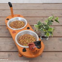 三毛猫 餌入れ フードボール キャットフード トレー 2P 2連 ダブル エサ入れ 水入れ ペット 猫 ネコ 猫用 犬 犬用 えさ皿 ペット用食器 猫用食器 犬...
