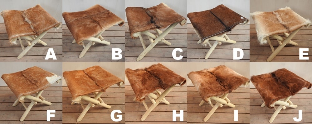 [ポイント10倍]山羊毛皮 折りたたみスツール 木製 折り畳みチェア チーク無垢材 玄関 腰掛 ダイニングチェア ウッドスツール バリ家具 アジアン家具 天然木 本革 背もたれなし 業販 卸 スーパーセール