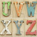 木製 アルファベット 切り文字 オブジェ 『UVWXYZ』 高さ18cm ボート再生家具 イニシャル インテリア 無垢材 古材 リサイクルウッド リユース木材 ...